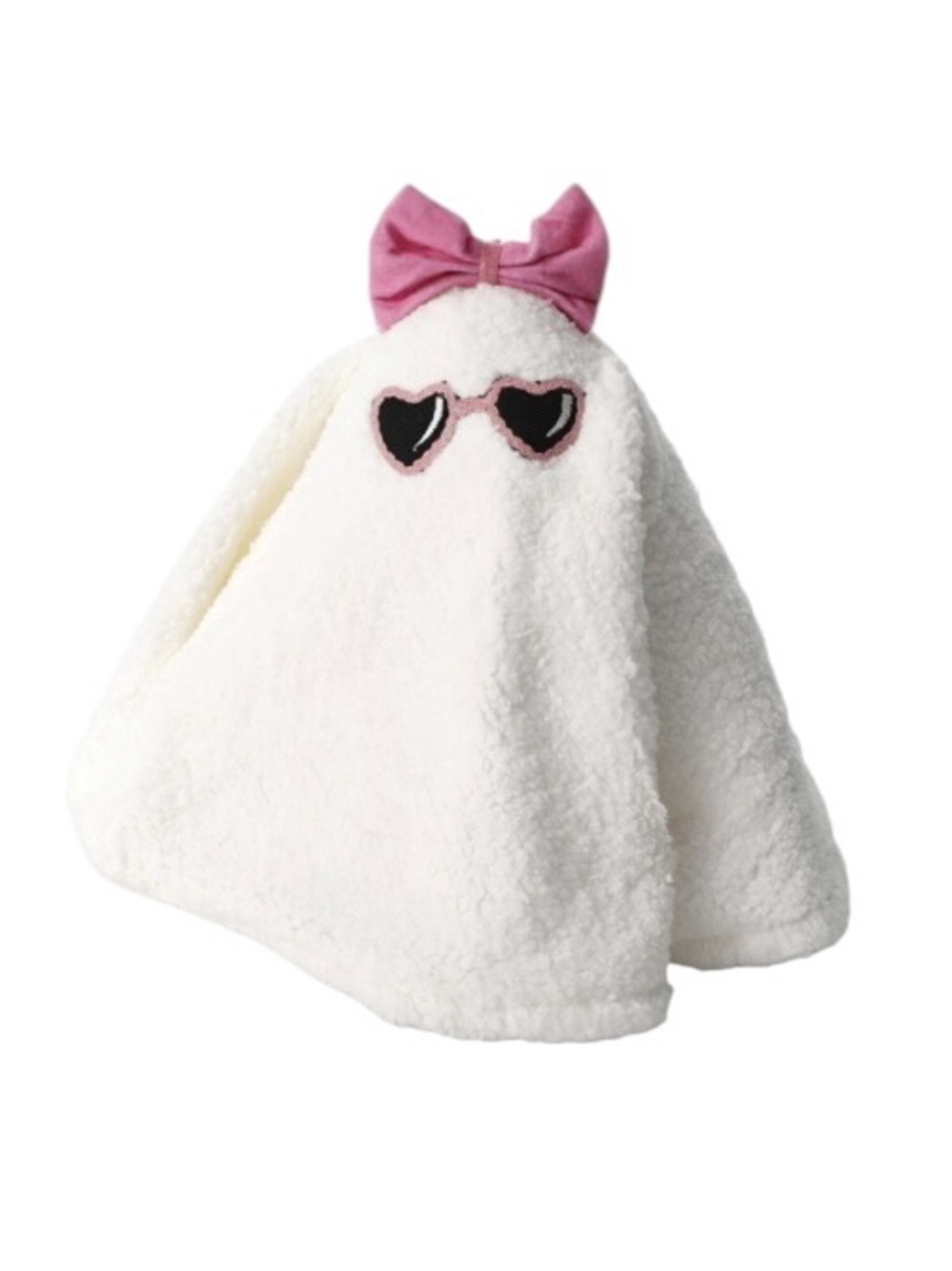 Pink Bow Halloween Ghost Heart Glasses White Sitting Flow Pillow